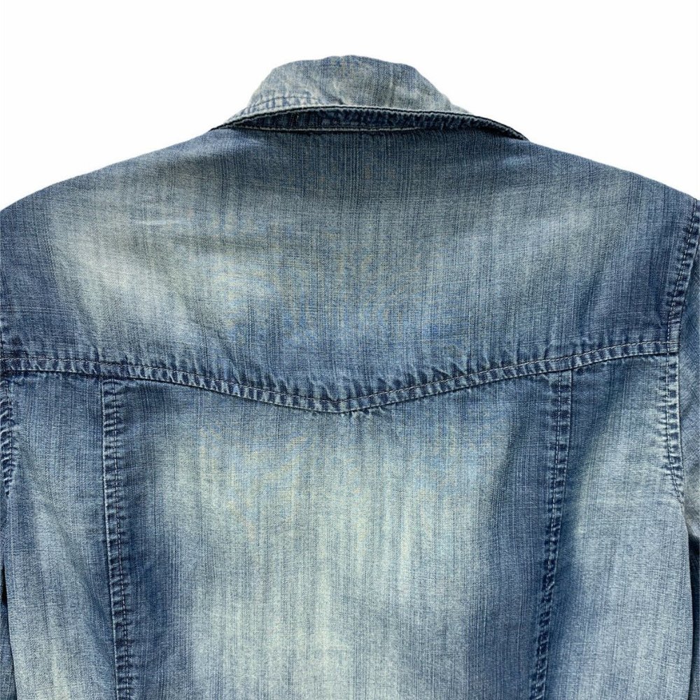 Cloth And Stone Denim Shirt Roll Tab Sleeve Tencel - Picture 8 of 10
